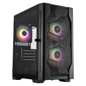 Корпус mATX без БП 1STPlayer D4-M-BK-2F7-14-1F7 DK D4-M ARGB Black 2x140mm & 1x120мм ARGB fans