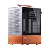 Корпус mATX без БП Jonsbo T7 Silver боковая панель из закаленного стекла, mini-ITX, micro-ATX, серебристый