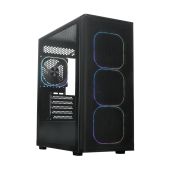 Корпус mATX без БП Xastra A300M-4FG12A-C6 A300M 4ARGB-C6 Black Mesh Srewless full-size TG/ 4x120мм FG120 ARGB PWM fans/Argb+PWM HUB 6ports