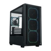 Корпус mATX без БП Xastra A411M-4FG12A A411M 4ARGB-FG Black Mesh ScrewlessTG+mesh pane/ 4x120мм ARGB PWM FG fans