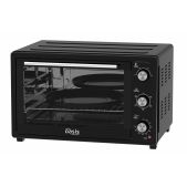 Мини-печь Oasis M-60CB2 черная 2000 Вт, 60 л.,конвекция, 2 стекла, оцинковка внутри, круглый+прямоугол.противни, решетка, внутр размеры 42х42х30
