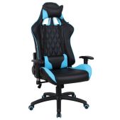Кресло компьютерное Brabix 531928 GT Master GM-110, две подушки, экокожа, черное/голубое