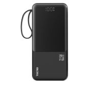 Внешний аккумулятор Tecno L101Q 10000 мАч Black 22.5 Вт, 4 порта, 4 кабеля, Led дисплей