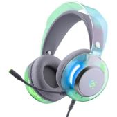 Гарнитура Defender Glitch белый RGB / динамики 50мм. / кабель2,1 м