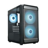 Корпус mATX Без БП Xastra A303M-2FC14A-1FC12A-C6-D A303M 3ARGB-C6 Black Mesh/ tempered glass / 2x140mm + 1x120мм ARGB PWM fans/Argb+PWM HUB 6port/ Door/