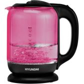Чайник Hyundai HYK-G4808 1.7л. 2.2кВт малиновый/черный корпус: стекло