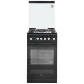 Плита газовая De Luxe 506040.23 г кр ЧР-001 черная, стеклянный фасад