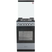 Плита газовая De Luxe 506040.23 г кр ЧР-002 нерж, стеклянный фасад