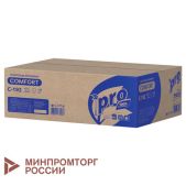 Полотенца бумажные Protissue C192 H3 Comfort, 1-слойные, белые, 250 шт комплект 20 пачек, 22х21 см, V-сложение