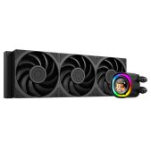Комплект водяного охлаждения ID-CoolING FX360 LCD PE LGA1851/1700/1200/115X/AM4/AM5 TDP 350W, ARGB PUMP, LCD Display, PWM, Triple вентилятор 120мм