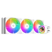 Комплект водяного охлаждения ID-CoolING FX360 LCD White LGA1851/1700/1200/115X/AM4/AM5 TDP 350W, ARGB вентилятор and PUMP, LCD Display, PWM, Triple вентилятор 120мм, белый