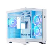 Корпус ATX без БП Chieftec GM-30W-TG-OP VISIO White, боковое окно панорама из закаленного стекла, 6xPWM ARGB вентилятор 120ммов, белый
