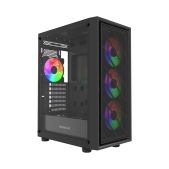 Корпус ATX без БП Powercase CMAEA16-L4 Mistral EA16, Tempered Glass, 4x 120мм FRGB Fan, чёрный