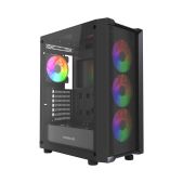 Корпус ATX без БП Powercase CMAEA19-A4 Mistral EA19, Tempered Glass, 4x 120мм ARGB PWM Fan, чёрный