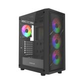Корпус ATX без БП Powercase CMAEA21-L4 Mistral EA21, Tempered Glass, 4x 120мм FRGB Fan, чёрный