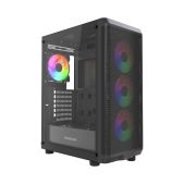 Корпус ATX без БП Powercase CMAEA22-L4 Mistral EA22, Tempered Glass, 4x 120мм FRGB Fan, чёрный