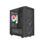 Корпус mATX без БП Powercase CMMEM21B-L4 Mistral Micro EM21, Tempered Glass, 4x120мм FRGB fan, чёрный
