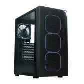 Корпус ATX без БП Xastra A408-4FG12A A408 4ARGB Black Mesh/Screwless full-size TG / 4x120мм ARGB PWM FG fans