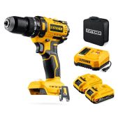 Дрель-шуруповерт аккумуляторная Steher CBS-65-22 20 В, 65 Н·м, 2 АКБ LMS 2 А·ч, бесщеточная ударная, сумка