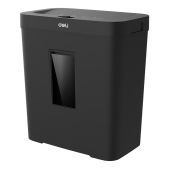 Шредер Deli ET021 DIN P-4 4 ур-нь секр., фрагмент 4х25мм, 8 лист, пл.карты, 12 литров, чёрный