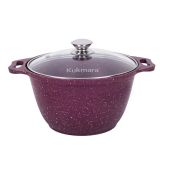 Кастрюля 4л Kukmara К41TSM Trendy style вишневый, алюминий, антипригарное, вишневый, крышка стекло