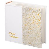 Фотоальбом Brauberg 391117 на 300 фото 10х15 см, под кожу, бумажные страницы, бокс, белый+золото