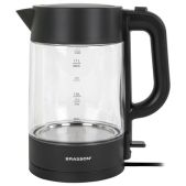 Чайник Brasson 455190 KT-727, 1.7 л, 2200 Вт, стекло, графит, подсветка