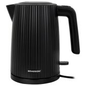 Чайник Brasson 455191 KT-561, 1.7 л, 2200 Вт, пластик, подсветка, индикатор уровня воды, черный