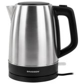 Чайник Brasson 455192 KT-040, 1.7 л, 2200 Вт, индикатор уровня воды, сталь, черный