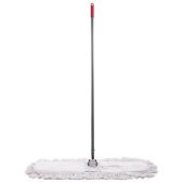 Швабра-рамка Лайма 603603 90см, стальной черенок 125 см, цельный держатель, МОП с завязками, хлопок