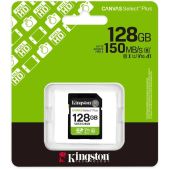 Карта памяти SDXC 128Gb Kingston SDS3/128GB Class 10 UHS-I U1 V10 Canvas Select Plus 150Mb/s