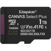 Карта памяти MicroSDXC 1Tb Kingston SDCS3/1TBSP 150Mb/s б/ад Canvas Select Plus Gen3 A1 U3