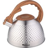 Чайник Kelli KL-4532 3.0л со свистком, Высококачественная нержавеющая сталь Капсульное дно Силиконовая ручка не нагревается Удобная крышка носика со свистком Свистит при закипании Зеркальная полировка Подходит для всех видов плит