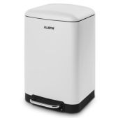 Ведро для мусора Лайма 701566 Ultra с педалью 12л, крышка с доводчиком, белое матовое, металл