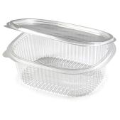 Контейнер одноразовый Юпласт ЮУПМ6131 овальный 500 мл, с крышкой ЮП-РКС, комплект 360 шт, прозрачный ПЭТ