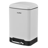 Ведро для мусора Лайма 701569 Ultra с педалью 6 л, крышка с доводчиком, белое матовое, металл
