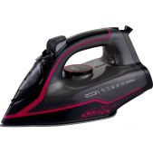 Утюг Econ ECO-BI2405 черно/красный, 2400 Вт, керамика, паровой удар, вертикальный пар, самоочистка