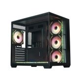 Корпус ATX без БП Xastra QW500-7FM12A-C10-UC QW500 7ARGB-C10-UC Black Aquarium Screewless/7x120мм ARGB PWM FM fans/Argb+PWM HUB 10port/Type-C/