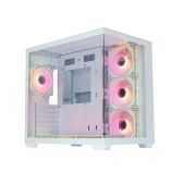 Корпус ATX без БП Xastra QW500-7FM12A-C10-UC-WH QW500 7ARGB-C10-UC White Aquarium Screewless/7x120мм ARGB PWM FM fans/Argb+PWM HUB 10port/Type-C/