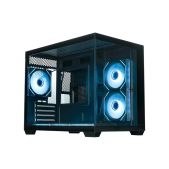 Корпус mATX без БП Xastra QW500M-6FM12A-C10-UC QW500M 6ARGB-C10-UC Black Aquarium Screewless/ 6x120мм ARGB PWM FM fans/Argb+PWM HUB 10port/Type-C/