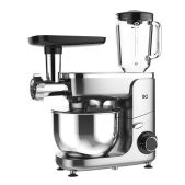 Миксер BQ MX341 планетарный серебристый чаша 5л, 1.8кВт, 6 скоростей, Металлический венчик, Крюк для