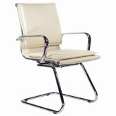 Кресло для приемных и переговорных Brabix 532573 Kayman CF-102, экокожа, хром, бежевое