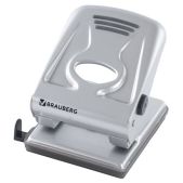 Дырокол Brauberg 224342 Metallic, до 40 листов, металлический серебристый