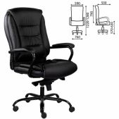 Кресло офисное Ровер CH-708, усиленное, нагрузка до 150 кг, экокожа, черное