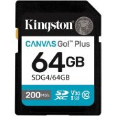 Карта памяти SDXC 64Gb Kingston SDG4Gb Canvas Go Plus 200Mb/s UHS-I U3 V30 / R/W 200/100 Mb/s