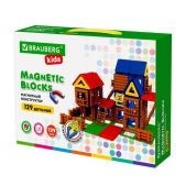 Магнитный конструктор Mega Magnetic BUILD BLockS-129 Построй дом, 129 деталей, Brauberg 663850 Kids
