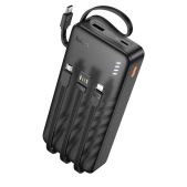 Аккумулятор внешний Hoco J146A, черный 20000 mAh, 3USB LED-индикатор, кабель Lightning/Type-C