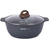 Кастрюля-жаровня 4л Kukmara жгги41a Grait Ultra Induction, синий, алюминий, антипригарное, синий, крышка стекло. Подходит для индукции