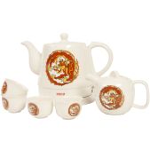 Чайник Mystery MEK-1624 1.5кВт, 1, литра, керамика +заварник+4 кружки