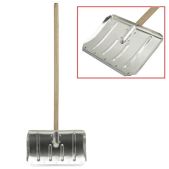 Лопата снеговая ЛТСЕ 50х33см, алюминиевая усиленная ребрами жесткости, деревянный черенок 130см, армирующая металлическая планка на клепках